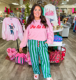 J.HOFFMAN'S Fa La La Sweater- Bubblegum