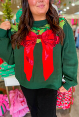 J.HOFFMAN'S Queen of Sparkles Wreath Around Neck Sweater