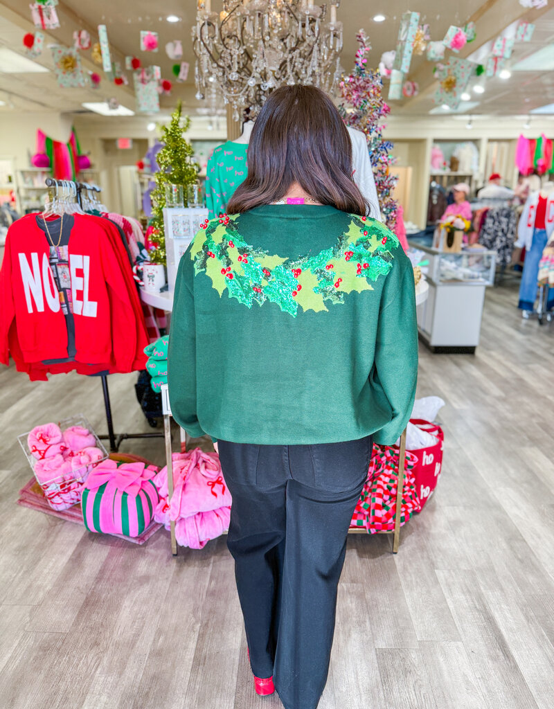 J.HOFFMAN'S Queen of Sparkles Wreath Around Neck Sweater