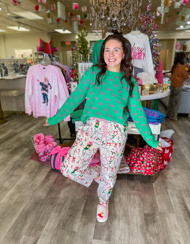 J.HOFFMAN'S Ho Ho Ho Sweater- Green