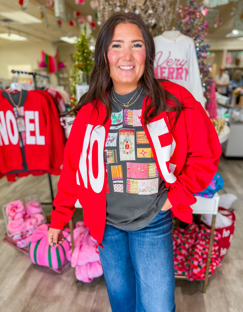 J.HOFFMAN'S Noel Cardigan- Red