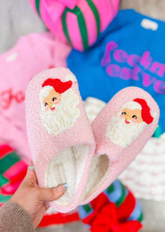J.HOFFMAN'S Fuzzy Slippers- Santa