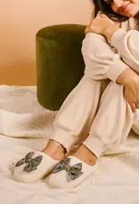 J.HOFFMAN'S Fuzzy Slippers- Betty Bow Jolly Sprig
