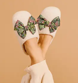 J.HOFFMAN'S Fuzzy Slippers- Betty Bow Jolly Sprig