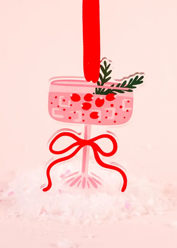 J.HOFFMAN'S Holiday Tree Ornament- Cranberry Cosmo