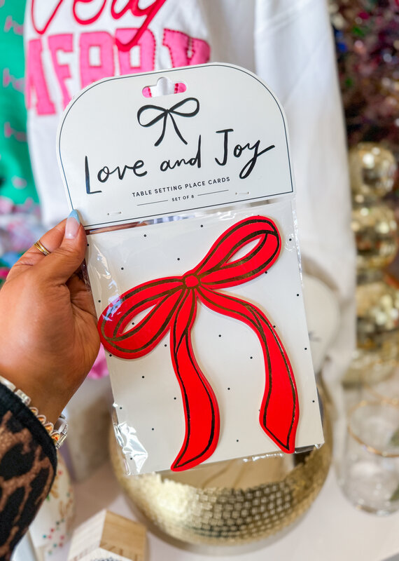 J.HOFFMAN'S Table Setting Placecards- Red Set of 8