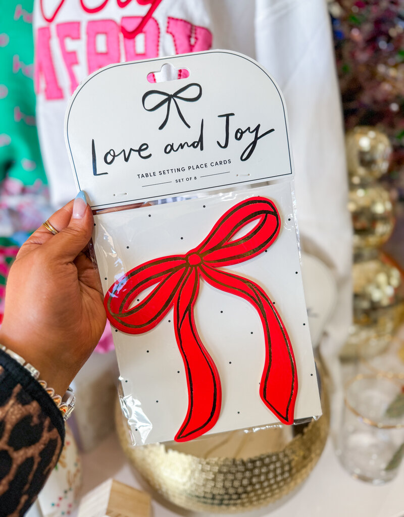 J.HOFFMAN'S Table Setting Placecards- Red Set of 8