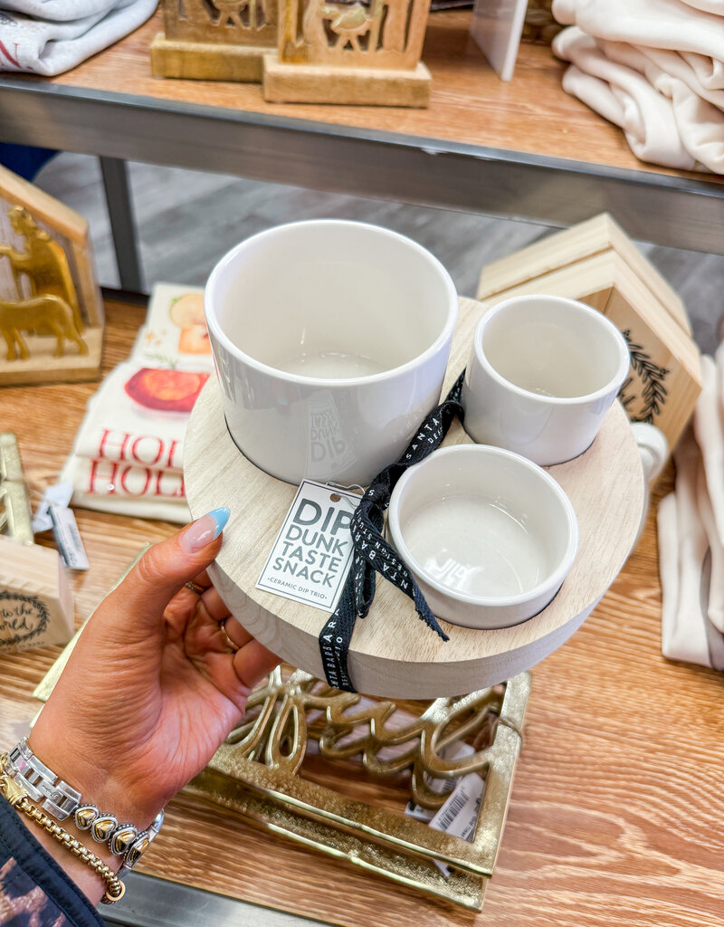 J.HOFFMAN'S Ceramic Bowls with Wood Base