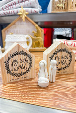 J.HOFFMAN'S Ceramic Figurines Pine Wood Box- Holy Family