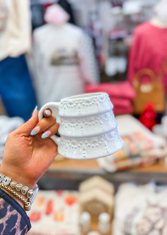 J.HOFFMAN'S Sculpted White Tree Mug