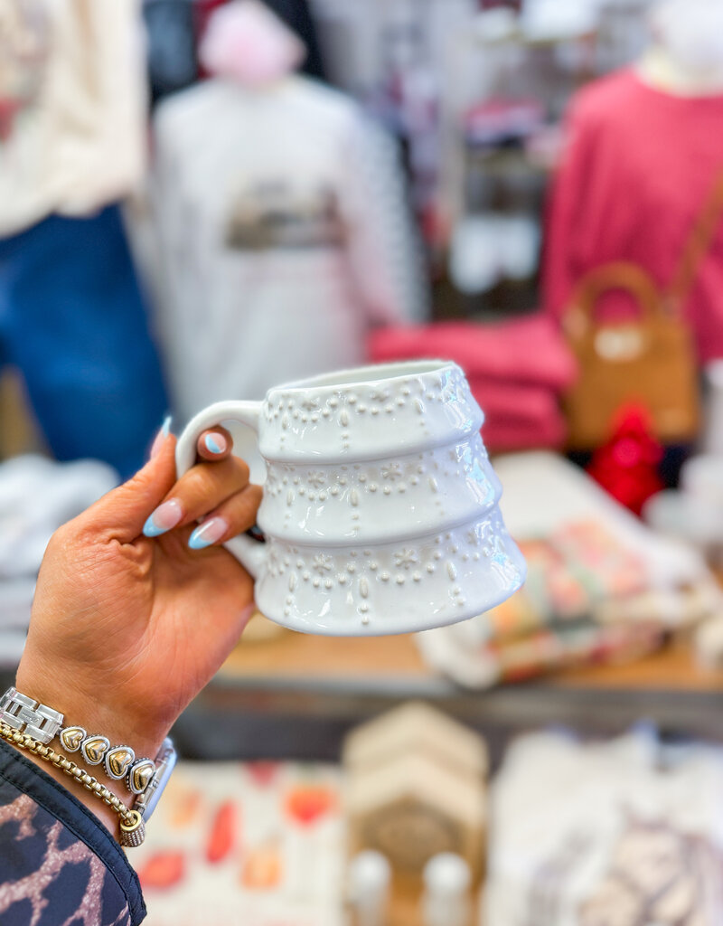 J.HOFFMAN'S Sculpted White Tree Mug