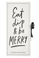 J.HOFFMAN'S Gold Holiday Dip Bowls- Eat, Dip & Be Merry