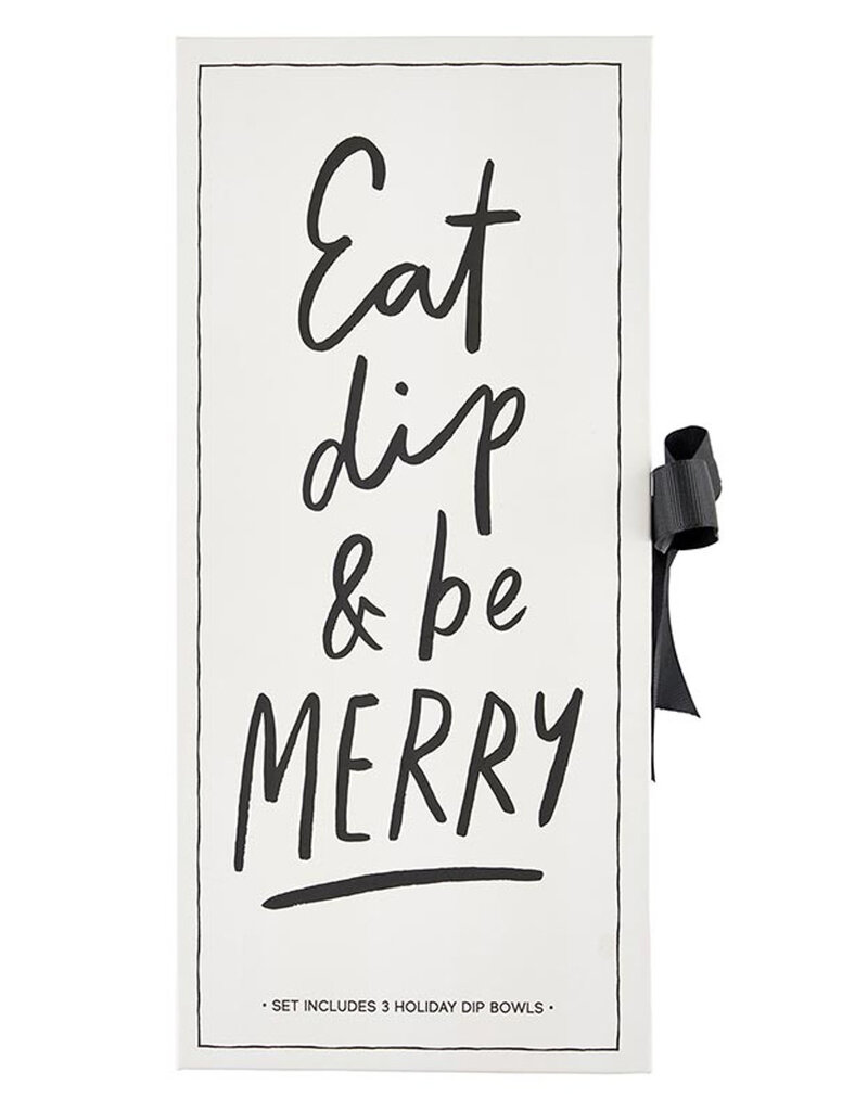 J.HOFFMAN'S Gold Holiday Dip Bowls- Eat, Dip & Be Merry