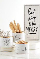 J.HOFFMAN'S Gold Holiday Dip Bowls- Eat, Dip & Be Merry