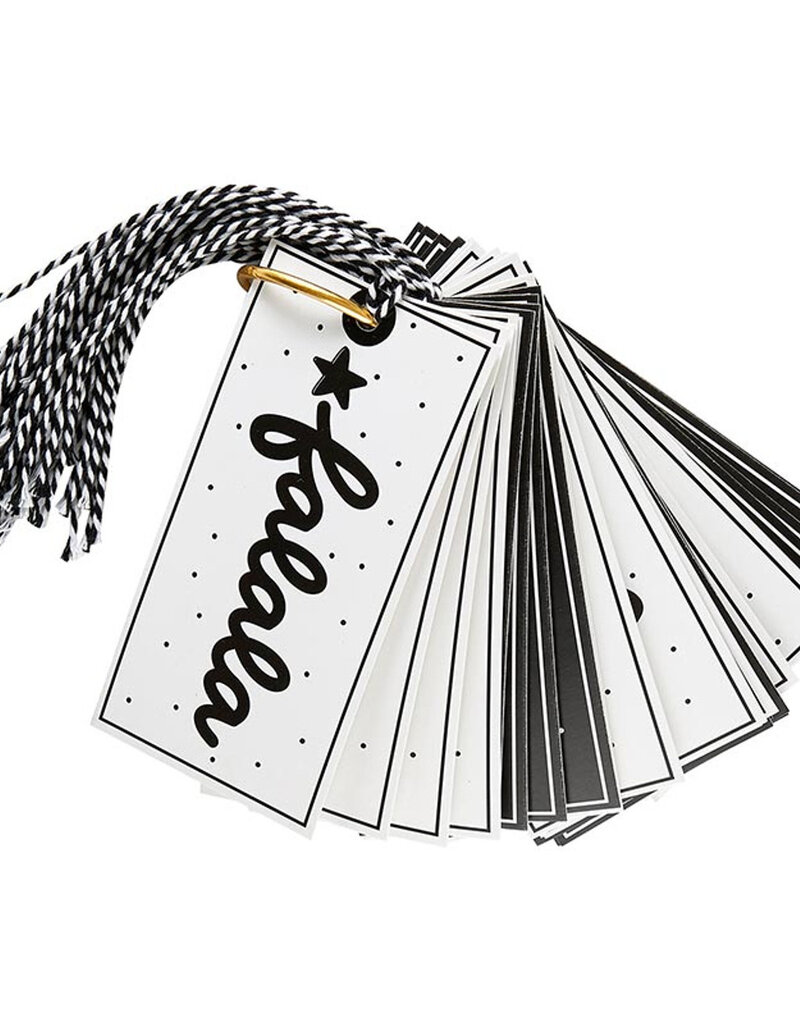 J.HOFFMAN'S Gift Tag Book- black/ white Holiday