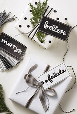 J.HOFFMAN'S Gift Tag Book- black/ white Holiday