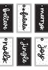 J.HOFFMAN'S Gift Tag Book- black/ white Holiday