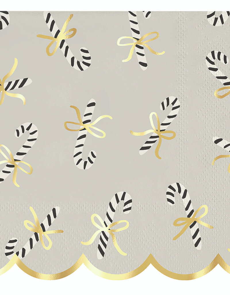 J.HOFFMAN'S Ceramic Napkin Tray + Napkins- Candy Canes