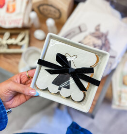 J.HOFFMAN'S Ceramic Napkin Tray + Napkins- Bow Tree