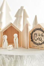 J.HOFFMAN'S Ceramic Figurines Pine Wood Box- Holy Family