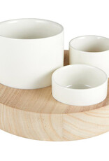J.HOFFMAN'S Ceramic Bowls with Wood Base