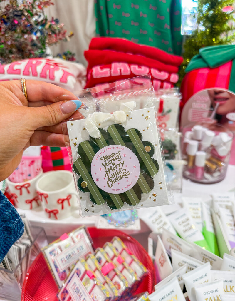 J.HOFFMAN'S Picture Frame Ornament- Evergreen Stripes