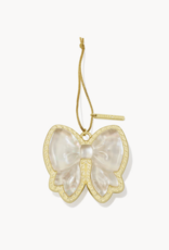 KENDRA SCOTT Haley Gold Bow Ornament in Ivory Mother of Pearl