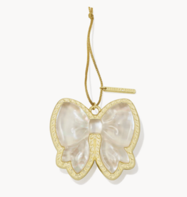 KENDRA SCOTT Haley Gold Bow Ornament in Ivory Mother of Pearl