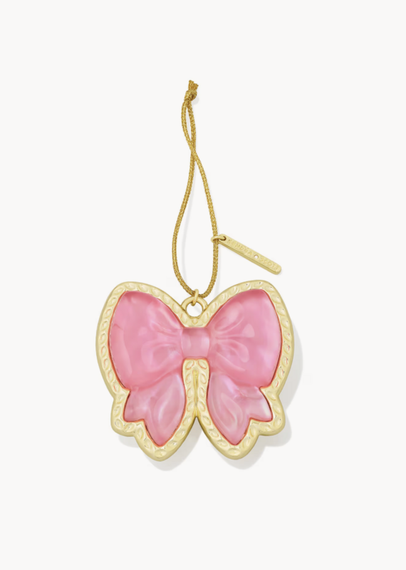 KENDRA SCOTT Haley Gold Bow Ornament in Blush Mother of Pearl