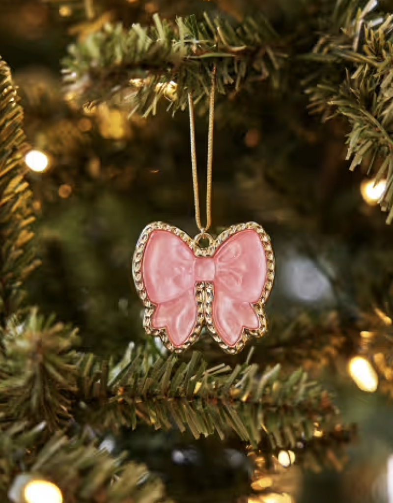 KENDRA SCOTT Haley Gold Bow Ornament in Blush Mother of Pearl