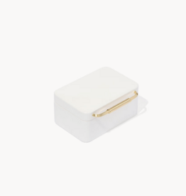 KENDRA SCOTT Small Vintage Gold Jewelry Box in White Lacquer