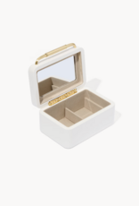 KENDRA SCOTT Small Vintage Gold Jewelry Box in White Lacquer