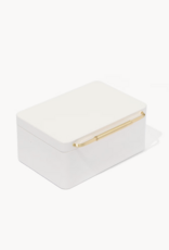 KENDRA SCOTT Medium Vintage Gold Jewelry Box in White Lacquer
