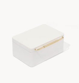 KENDRA SCOTT Medium Vintage Gold Jewelry Box in White Lacquer