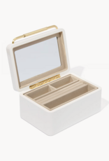 KENDRA SCOTT Medium Vintage Gold Jewelry Box in White Lacquer
