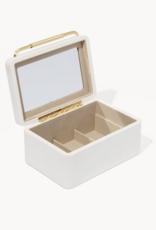 KENDRA SCOTT Medium Vintage Gold Jewelry Box in White Lacquer