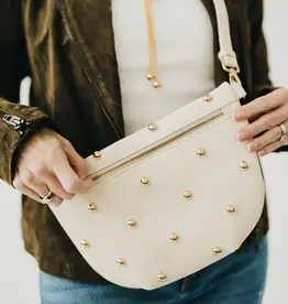 J.HOFFMAN'S Westlyn Chic Studded Bum Bag- Cream