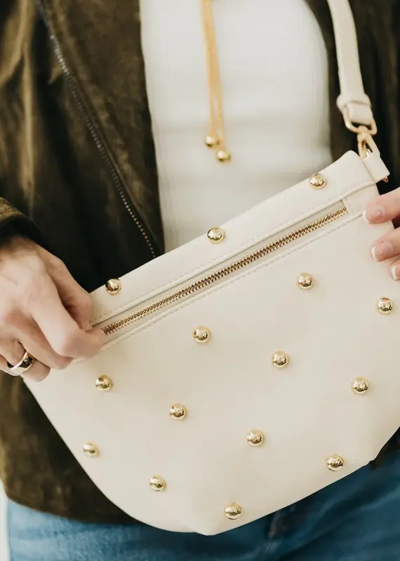 J.HOFFMAN'S Westlyn Chic Studded Bum Bag- Cream