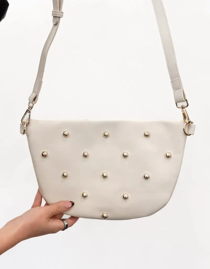 J.HOFFMAN'S Westlyn Chic Studded Bum Bag- Cream
