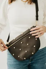 J.HOFFMAN'S Westlyn Chic Studded Bum Bag- Chocolate