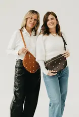 J.HOFFMAN'S Westlyn Chic Studded Bum Bag- Chocolate