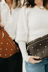 J.HOFFMAN'S Westlyn Chic Studded Bum Bag- Chocolate