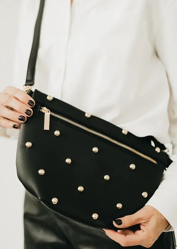 J.HOFFMAN'S Westlyn Chic Studded Bum Bag- Black