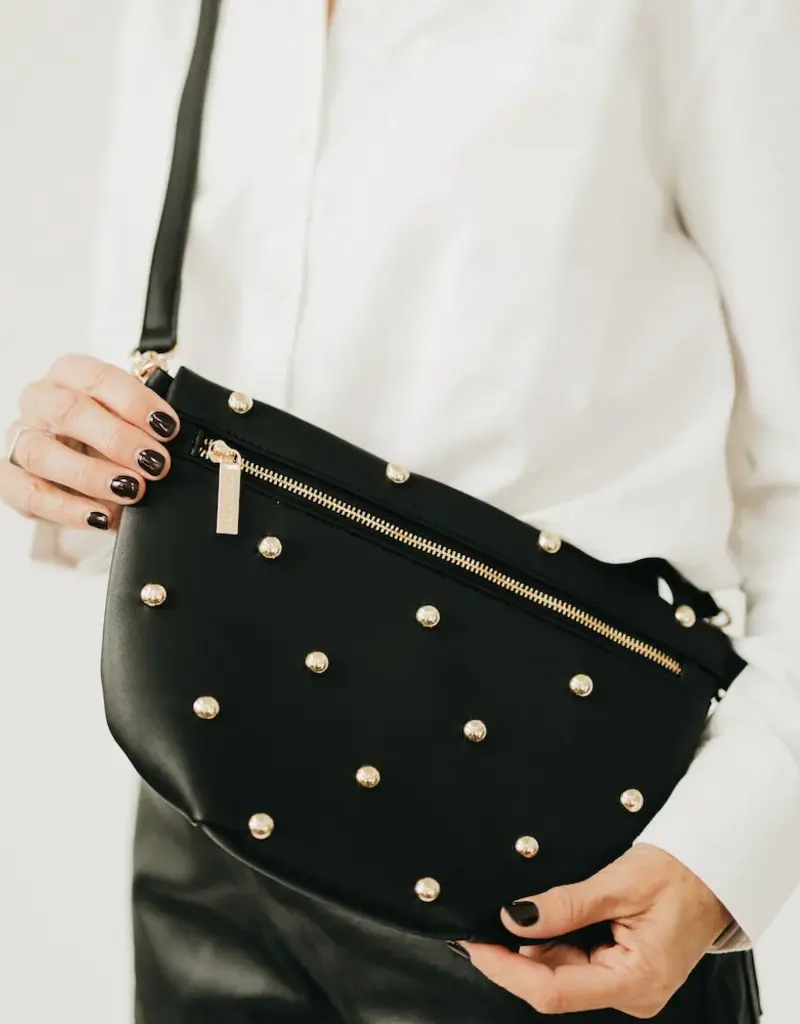 J.HOFFMAN'S Westlyn Chic Studded Bum Bag- Black
