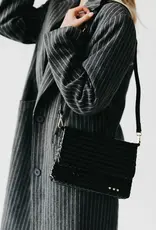 J.HOFFMAN'S Wrenlee Woven Flap Crossbody- Black