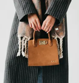 J.HOFFMAN'S Nixie Nubuck Small Tote- Camel