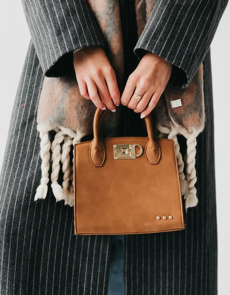 J.HOFFMAN'S Nixie Nubuck Small Tote- Camel