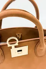 J.HOFFMAN'S Nixie Nubuck Small Tote- Camel