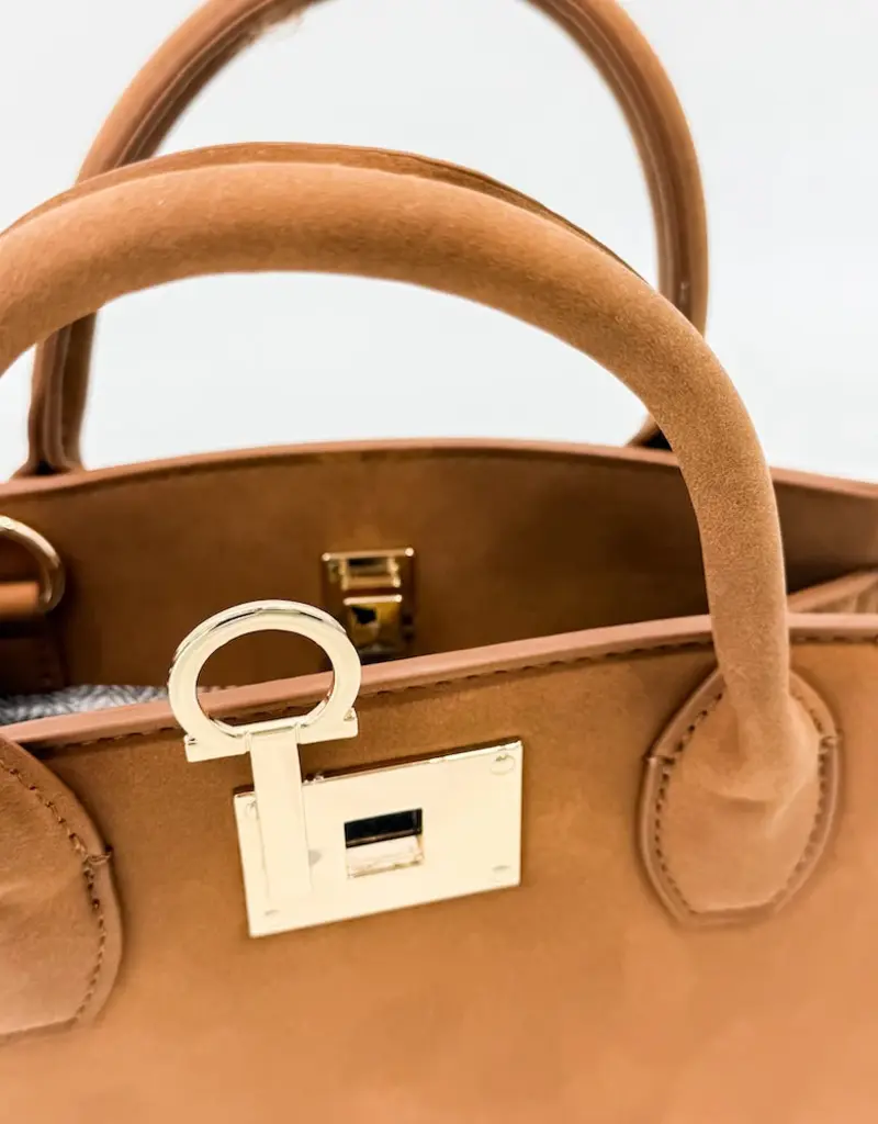 J.HOFFMAN'S Nixie Nubuck Small Tote- Camel