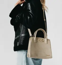 J.HOFFMAN'S Nixie Nubuck Small Tote- Oat